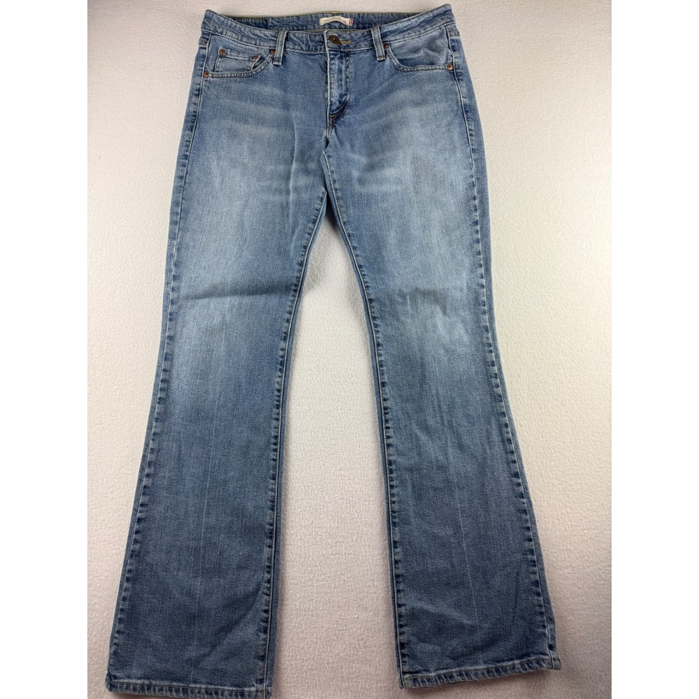 Levis 518 Superlow Boot Cut Jeans Womens 11L Medium‎ Wash Blue Denim Stretch